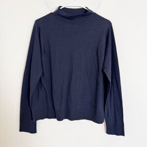 Hugo Boss Men's silk cashmere knit Navy Turtleneck Sweater